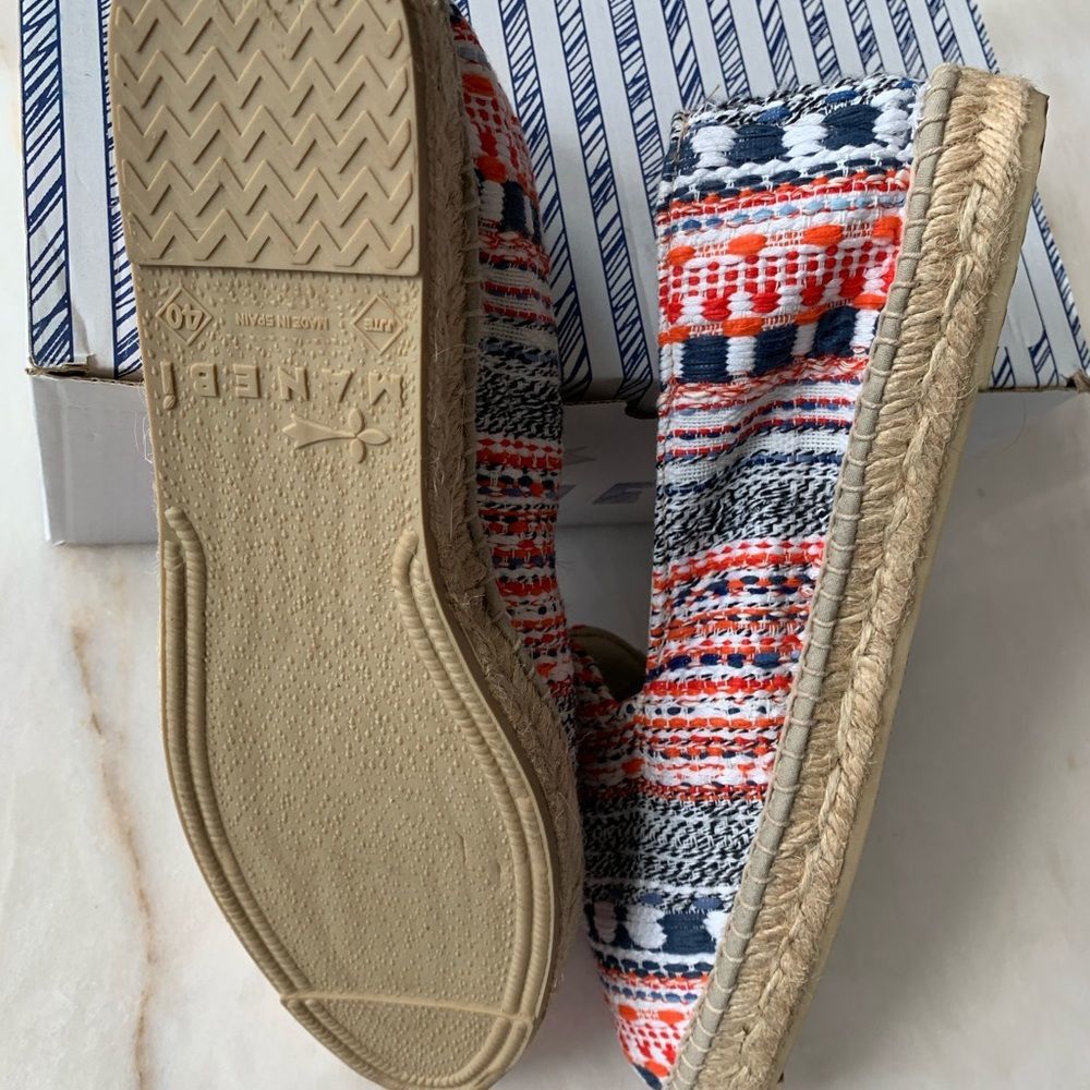 Manebi Ibiza Stripe Tweed Espadrilles Flats 10 NWT - Picture 7 of 10